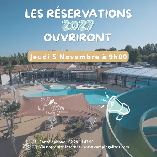 Réservations 2027 à partir du 5 novembre 2026