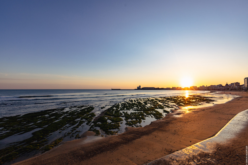 coucher de soleil sur la baie des sables d'olonne